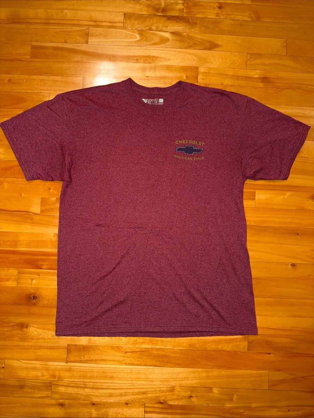 Newport Blue Chevrolet American Built Truck T Shirt Mens XXL Burgundy Graphic